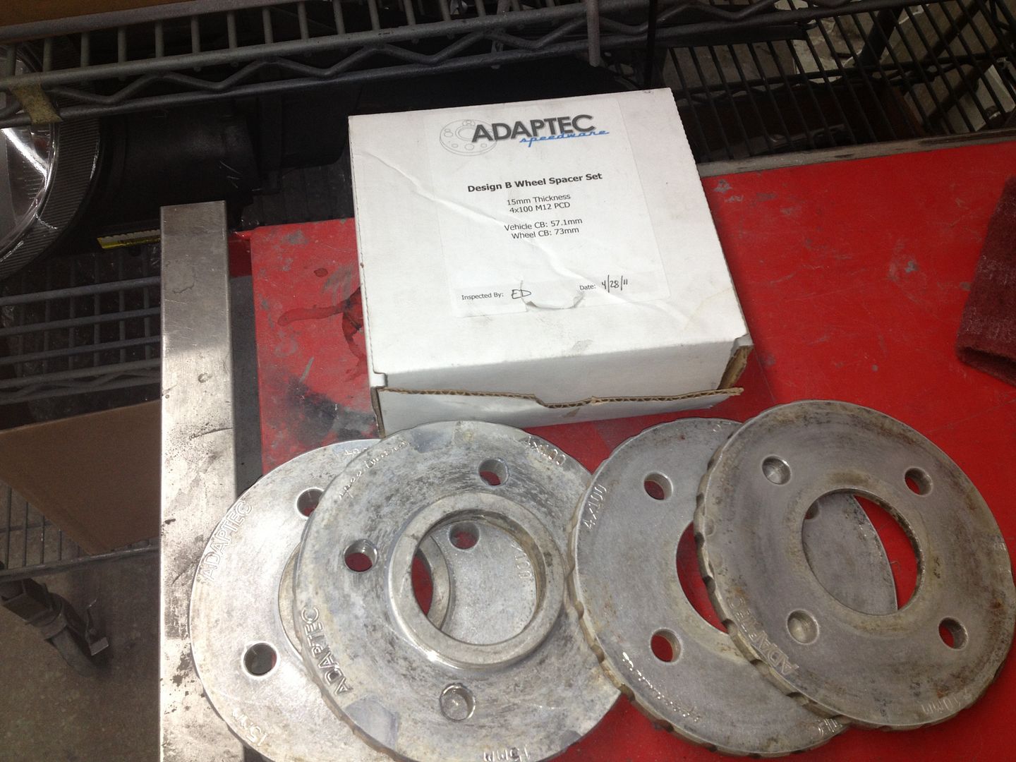 Adaptec Speedware 10mm and 15mm spacers 4x100. VW Vortex Volkswagen